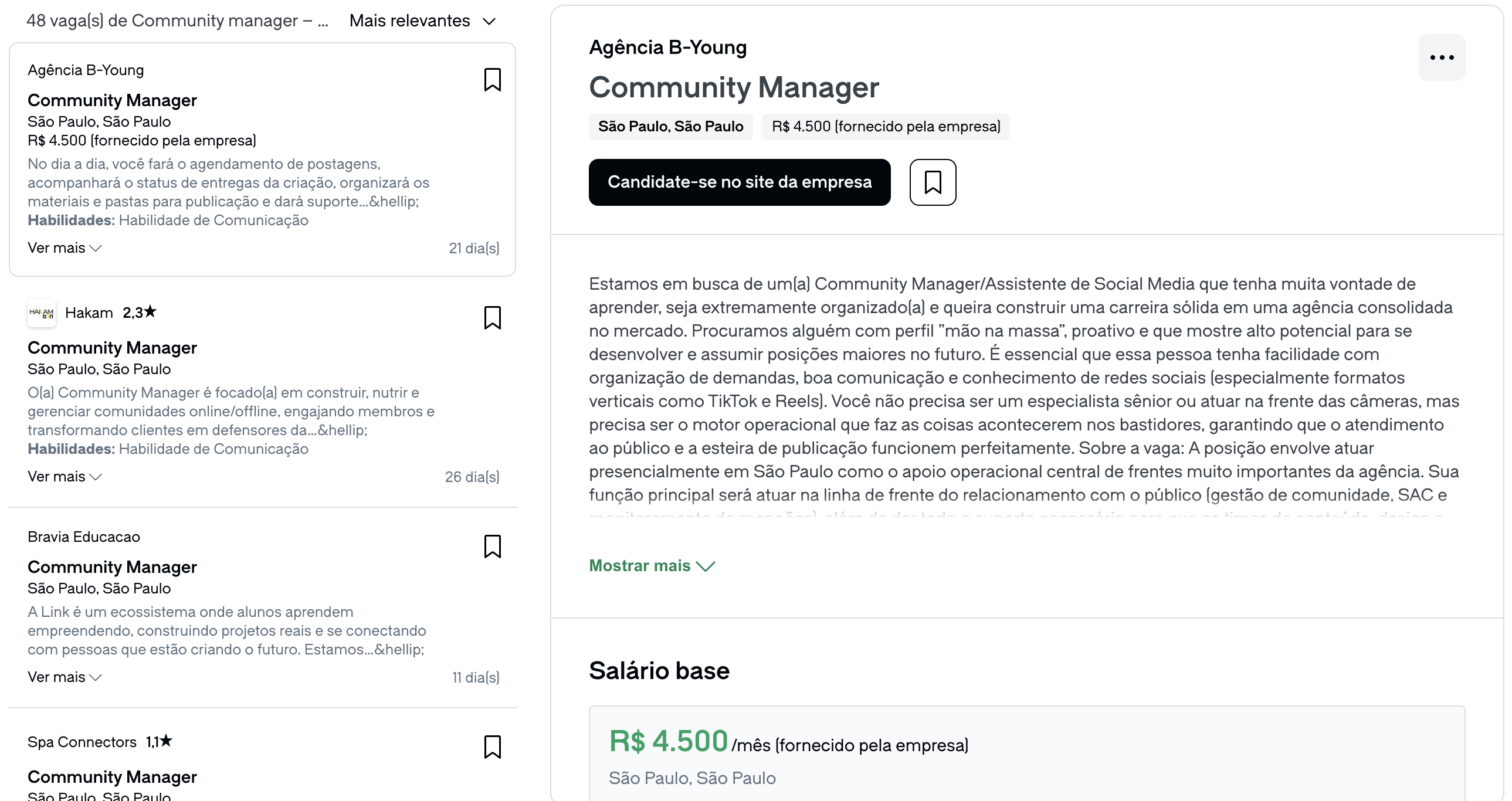 Vaga de Community Manager com R$ 4.500/mês